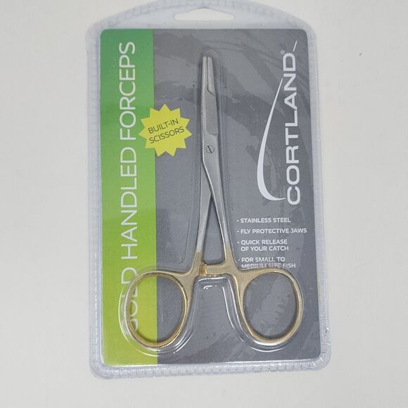 Cortland Other - Cortland Gold Handled Forceps Stainless Steel Scissor Quick Release Fishing Tool